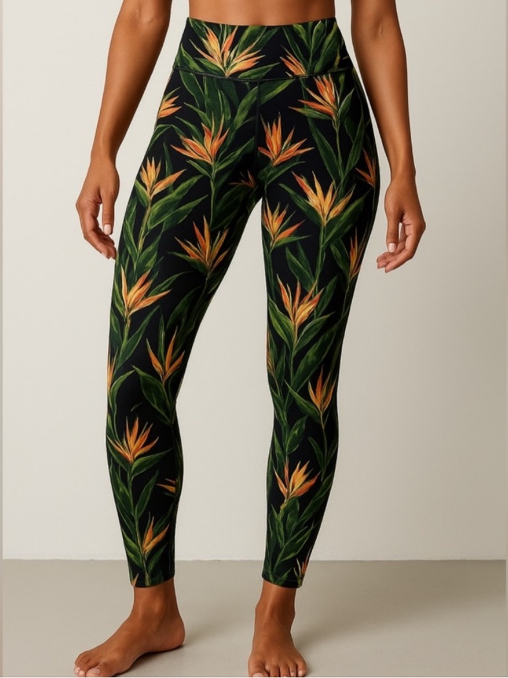 BCBGMaxAzria women’s Active Leggings Floral Print Size L activewear workout gym
